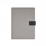 Portafolios de RPET con protectores para tablet y teléfono A4 color gris oscuro vista frontal