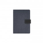 Portafolios de RPET con funda para tablet y cierre magnético A5 color azul real vista frontal