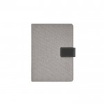 Portafolios de RPET con funda para tablet y cierre magnético A5 color gris oscuro vista frontal