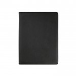 Portafolios de cuero sintético con cierre de cremallera y bloc A4 color negro vista frontal