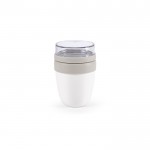 Fiambrera térmica con dos compartimentos y tapa antifugas 430ml color blanco