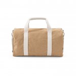 Bolsa deportiva de algodón reciclado con correa para el hombro color champagne vista frontal