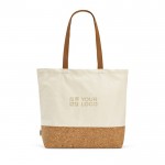 Bolsa de la compra de algodón reciclado con fondo de corcho 220 g/m2 vista principal