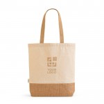 Bolsa de compras de algodón reciclado con base de yute 180 g/m2 vista principal