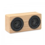 Elegante altavoz de madera publicitario