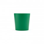 Taza de cerámica con acabado mate disponible en colores vivos 220ml color verde vista trasera