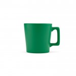 Taza de cerámica con acabado mate disponible en colores vivos 220ml color verde vista frontal