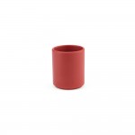 Taza de cerámica con elegante acabado mate sin asas 60ml color rojo jaspeado