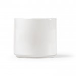 Taza hecha de cerámica con asa grande 400ml color blanco segunda vista frontal