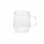 Taza de vidrio de borosilicato con doble pared 400ml color transparente