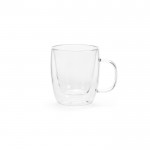 Taza de vidrio de borosilicato con doble pared 220ml color transparente