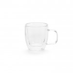 Taza de vidrio de borosilicato con doble pared 50ml color transparente