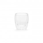 Vaso de vidrio de borosilicato de doble pared y sin asas 220ml color transparente