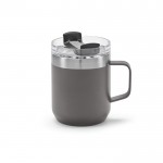 Taza de acero inoxidable reciclado con tapa giratoria 350ml color gris