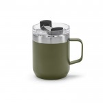 Taza de acero inoxidable reciclado con tapa giratoria 350ml color verde militar