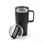 Vaso térmico de acero inoxidable reciclado con tapa giratoria 490ml color negro segunda vista