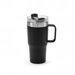 Vaso térmico de acero inoxidable reciclado con tapa giratoria 490ml color negro