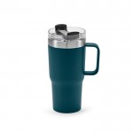 Vaso térmico de acero inoxidable reciclado con tapa giratoria 490ml color azul petróleo