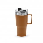 Vaso térmico de acero inoxidable reciclado con tapa giratoria 490ml color camel