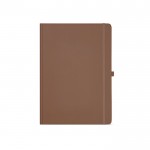 Libreta de papel reciclado con tapa dura A4 hojas a rayas color marrón vista frontal