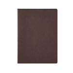 Cuaderno de cartón reciclado con lomo cosido A4 hojas a rayas color marrón vista frontal