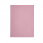 Cuaderno de cartón reciclado con lomo cosido A4 hojas a rayas color rosa vista frontal