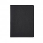 Cuaderno de cartón reciclado con lomo cosido A4 hojas a rayas color negro vista frontal