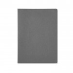 Cuaderno de cartón reciclado con lomo cosido A4 hojas a rayas color gris vista frontal