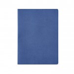 Cuaderno de cartón reciclado con lomo cosido A4 hojas a rayas color azul real vista frontal