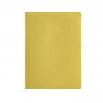 Cuaderno de cartón reciclado con lomo cosido A4 hojas a rayas color amarillo oscuro vista frontal