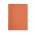 Cuaderno de cartón reciclado con lomo cosido A4 hojas a rayas color naranja vista frontal