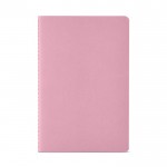 Libreta con cubierta de cartón reciclado A5 hojas a rayas color rosa vista frontal