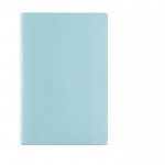 Libreta con cubierta de cartón reciclado A5 hojas a rayas color azul pastel vista frontal