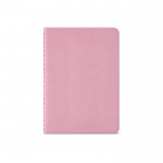 Libreta con cubierta de cartón reciclado A6 hojas a rayas color rosa vista frontal