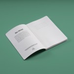 Cuaderno con funda hecha con excedentes de té A5 hojas a rayas color blanco segunda vista
