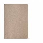 Cuaderno con funda hecha con excedentes de té A5 hojas a rayas color blanco vista frontal