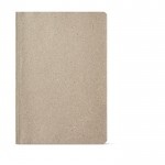 Libreta ecológica con cubierta hecha de lino y tapa blanda A5 color gris claro vista frontal