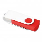 USB giratorio con clip blanco color rojo