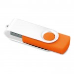 USB giratorio con clip blanco color naranja