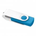 USB giratorio con clip blanco color azul