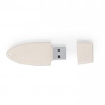 USB ecólogico con tapón y hecho de caña de trigo color natural