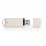 Memoria USB con carcassa de paja de trigo y tapón de cierre color natural
