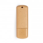 Memoria USB hecha de caña de trigo con logo a todo color vista segunda