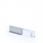 Usb de metal y cristal con luz led vista principal