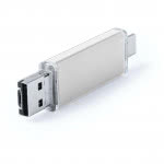 Memoria usb con conectividad usb tipo C color plateado