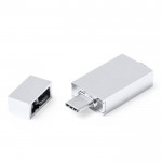 Pendrive de metal de tipo-C con logo a todo color color plateado
