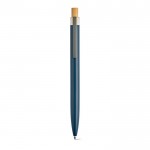 Bolígrafo de aluminio reciclado y RPET tinta azul Dokumental® color azul marino tercera vista