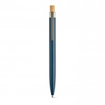 Bolígrafo de aluminio reciclado y RPET tinta azul Dokumental® color azul marino tercera vista