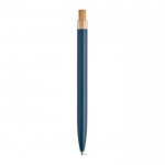 Bolígrafo de aluminio reciclado y RPET tinta azul Dokumental® color azul marino cuarta vista