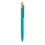 Bolígrafo de aluminio reciclado y RPET tinta azul Dokumental® color azul cian